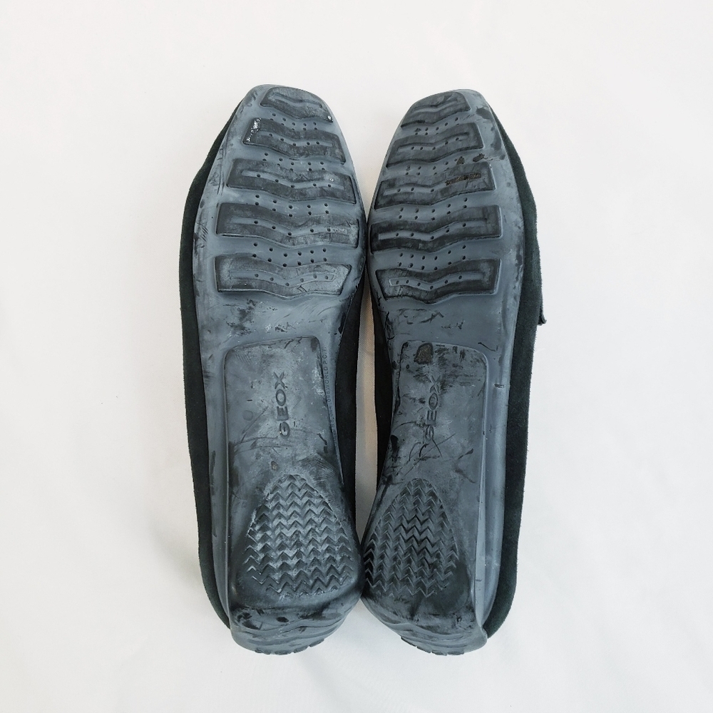 Respira Driving Mocs Loafers Black Suede Shoes Silver Hardware - Picture 10 of 14